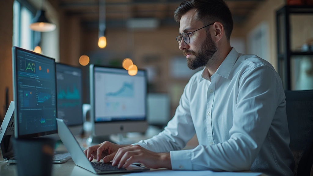 Специалист работает с большими данными и проводит анализ информации